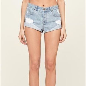 Amuse Society Light Wash Denim Shorts